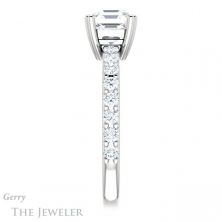 14k White Gold Asscher Cut Forever One Engagement Ring Setting #GTJ968-asscher-fo-w 3 14k White Gold Asscher Cut Forever One Engagement Ring Setting #GTJ968-asscher-fo-w