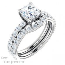 14k White Gold Asscher Cut Forever One Engagement Ring Setting #GTJ968-asscher-fo-w 6 14k White Gold Asscher Cut Forever One Engagement Ring Setting #GTJ968-asscher-fo-w