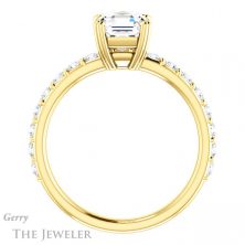 14k Yellow Gold Asscher Cut Forever One Engagement Ring Setting #GTJ968-asscher-fo-y 2 14k Yellow Gold Asscher Cut Forever One Engagement Ring Setting #GTJ968-asscher-fo-y