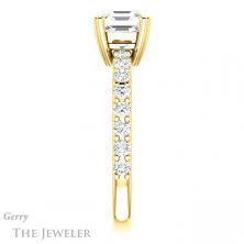 14k Yellow Gold Asscher Cut Forever One Engagement Ring Setting #GTJ968-asscher-fo-y 3 14k Yellow Gold Asscher Cut Forever One Engagement Ring Setting #GTJ968-asscher-fo-y