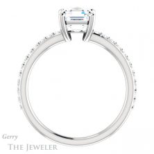 14k White Gold Asscher Cut Forever One Engagement Ring Setting #GTJ969-asscher-fo-w 2 14k White Gold Asscher Cut Forever One Engagement Ring Setting #GTJ969-asscher-fo-w