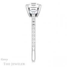 14k White Gold Asscher Cut Forever One Engagement Ring Setting #GTJ969-asscher-fo-w 3 14k White Gold Asscher Cut Forever One Engagement Ring Setting #GTJ969-asscher-fo-w