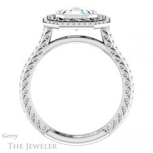 14k White Gold Asscher Cut Forever One Engagement Ring Setting #GTJ970-asscher-fo-w 2 14k White Gold Asscher Cut Forever One Engagement Ring Setting #GTJ970-asscher-fo-w
