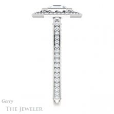 14k White Gold Asscher Cut Forever One Engagement Ring Setting #GTJ970-asscher-fo-w 3 14k White Gold Asscher Cut Forever One Engagement Ring Setting #GTJ970-asscher-fo-w