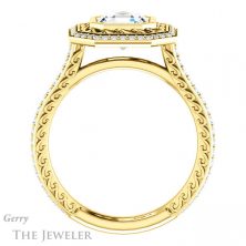 14k Yellow Gold Asscher Cut Forever One Engagement Ring Setting #GTJ970-asscher-fo-y 2 14k Yellow Gold Asscher Cut Forever One Engagement Ring Setting #GTJ970-asscher-fo-y