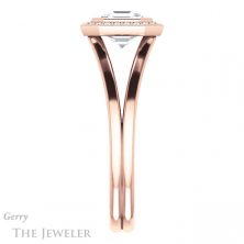 14k Rose Gold Asscher Cut Forever One Engagement Ring Setting #GTJ971-asscher-fo-r 3 14k Rose Gold Asscher Cut Forever One Engagement Ring Setting #GTJ971-asscher-fo-r