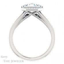 14k White Gold Asscher Cut Forever One Engagement Ring Setting #GTJ971-asscher-fo-w