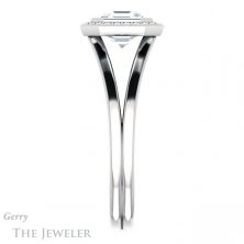 14k White Gold Asscher Cut Forever One Engagement Ring Setting #GTJ971-asscher-fo-w