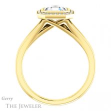 14k Yellow Gold Asscher Cut Forever One Engagement Ring Setting #GTJ971-asscher-fo-y 2 14k Yellow Gold Asscher Cut Forever One Engagement Ring Setting #GTJ971-asscher-fo-y
