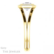 14k Yellow Gold Asscher Cut Forever One Engagement Ring Setting #GTJ971-asscher-fo-y 3 14k Yellow Gold Asscher Cut Forever One Engagement Ring Setting #GTJ971-asscher-fo-y