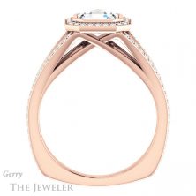 14k Rose Gold Asscher Cut Forever One Engagement Ring Setting #GTJ973-asscher-fo-r 2 14k Rose Gold Asscher Cut Forever One Engagement Ring Setting #GTJ973-asscher-fo-r