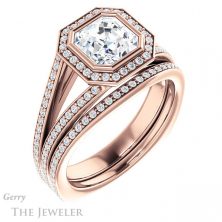 14k Rose Gold Asscher Cut Forever One Engagement Ring Setting #GTJ973-asscher-fo-r 6 14k Rose Gold Asscher Cut Forever One Engagement Ring Setting #GTJ973-asscher-fo-r