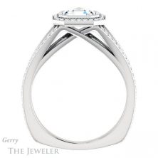 14k White Gold Asscher Cut Forever One Engagement Ring Setting #GTJ973-asscher-fo-w
