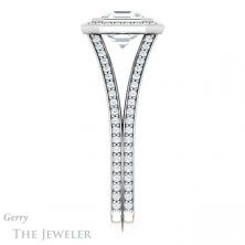14k White Gold Asscher Cut Forever One Engagement Ring Setting #GTJ973-asscher-fo-w