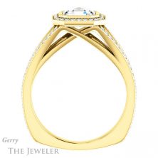 14k Yellow Gold Asscher Cut Forever One Engagement Ring Setting #GTJ973-asscher-fo-y