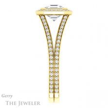 14k Yellow Gold Asscher Cut Forever One Engagement Ring Setting #GTJ973-asscher-fo-y