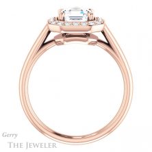 14k Rose Gold Asscher Cut Forever One Engagement Ring Setting #GTJ974-asscher-fo-r 2 14k Rose Gold Asscher Cut Forever One Engagement Ring Setting #GTJ974-asscher-fo-r