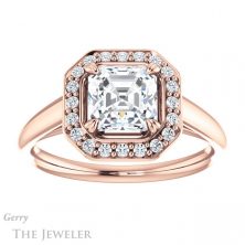 14k Rose Gold Asscher Cut Forever One Engagement Ring Setting #GTJ974-asscher-fo-r 1 14k Rose Gold Asscher Cut Forever One Engagement Ring Setting #GTJ974-asscher-fo-r