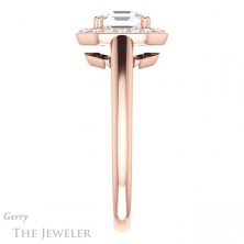 14k Rose Gold Asscher Cut Forever One Engagement Ring Setting #GTJ974-asscher-fo-r 3 14k Rose Gold Asscher Cut Forever One Engagement Ring Setting #GTJ974-asscher-fo-r
