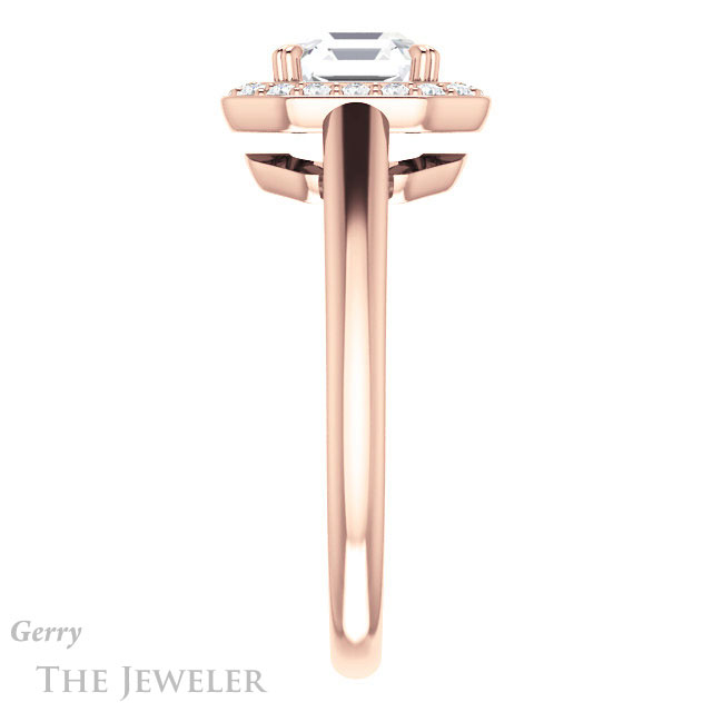 14k Rose Gold Asscher Cut Forever One Engagement Ring Setting #GTJ974-asscher-fo-r 3 14k Rose Gold Asscher Cut Forever One Engagement Ring Setting #GTJ974-asscher-fo-r