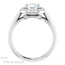 14k White Gold Asscher Cut Forever One Engagement Ring Setting #GTJ974-asscher-fo-w 2 14k White Gold Asscher Cut Forever One Engagement Ring Setting #GTJ974-asscher-fo-w