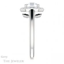 14k White Gold Asscher Cut Forever One Engagement Ring Setting #GTJ974-asscher-fo-w 3 14k White Gold Asscher Cut Forever One Engagement Ring Setting #GTJ974-asscher-fo-w