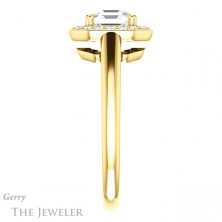 14k Yellow Gold Asscher Cut Forever One Engagement Ring Setting #GTJ974-asscher-fo-y