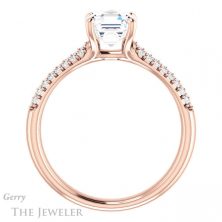14k Rose Gold Asscher Cut Forever One Engagement Ring Setting #GTJ975-asscher-fo-r