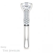 14k White Gold Asscher Cut Forever One Engagement Ring Setting #GTJ975-asscher-fo-w 3 14k White Gold Asscher Cut Forever One Engagement Ring Setting #GTJ975-asscher-fo-w