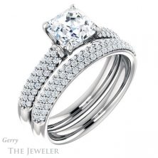 14k White Gold Asscher Cut Forever One Engagement Ring Setting #GTJ975-asscher-fo-w 6 14k White Gold Asscher Cut Forever One Engagement Ring Setting #GTJ975-asscher-fo-w