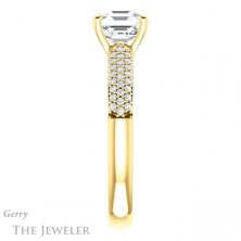 14k Yellow Gold Asscher Cut Forever One Engagement Ring Setting #GTJ975-asscher-fo-y 3 14k Yellow Gold Asscher Cut Forever One Engagement Ring Setting #GTJ975-asscher-fo-y