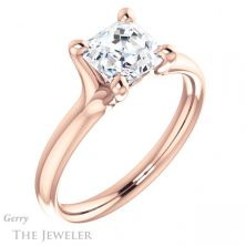 14k Rose Gold Asscher Cut Forever One Engagement Ring Setting #GTJ976-asscher-fo-r