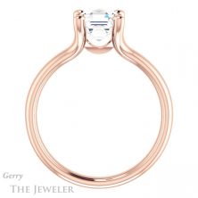 14k Rose Gold Asscher Cut Forever One Engagement Ring Setting #GTJ976-asscher-fo-r
