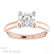 14k Rose Gold Asscher Cut Forever One Engagement Ring Setting #GTJ976-asscher-fo-r