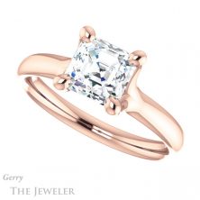 14k Rose Gold Asscher Cut Forever One Engagement Ring Setting #GTJ976-asscher-fo-r