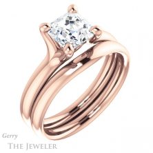 14k Rose Gold Asscher Cut Forever One Engagement Ring Setting #GTJ976-asscher-fo-r
