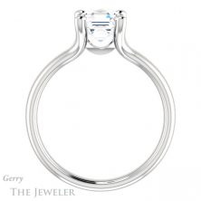 14k White Gold Asscher Cut Forever One Engagement Ring Setting #GTJ976-asscher-fo-w 2 14k White Gold Asscher Cut Forever One Engagement Ring Setting #GTJ976-asscher-fo-w