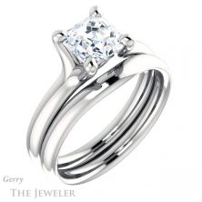 14k White Gold Asscher Cut Forever One Engagement Ring Setting #GTJ976-asscher-fo-w 6 14k White Gold Asscher Cut Forever One Engagement Ring Setting #GTJ976-asscher-fo-w