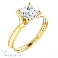 14k Yellow Gold Asscher Cut Forever One Engagement Ring Setting #GTJ976-asscher-fo-y 4 14k Yellow Gold Asscher Cut Forever One Engagement Ring Setting #GTJ976-asscher-fo-y