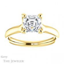 14k Yellow Gold Asscher Cut Forever One Engagement Ring Setting #GTJ976-asscher-fo-y 1 14k Yellow Gold Asscher Cut Forever One Engagement Ring Setting #GTJ976-asscher-fo-y