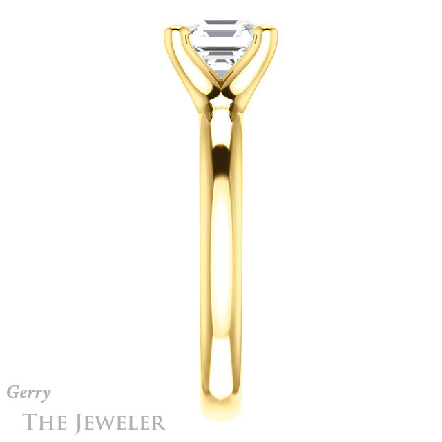 14k Yellow Gold Asscher Cut Forever One Engagement Ring Setting #GTJ976-asscher-fo-y 3 14k Yellow Gold Asscher Cut Forever One Engagement Ring Setting #GTJ976-asscher-fo-y