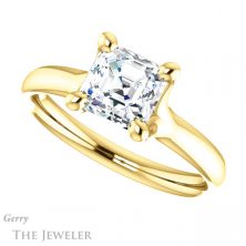 14k Yellow Gold Asscher Cut Forever One Engagement Ring Setting #GTJ976-asscher-fo-y 5 14k Yellow Gold Asscher Cut Forever One Engagement Ring Setting #GTJ976-asscher-fo-y