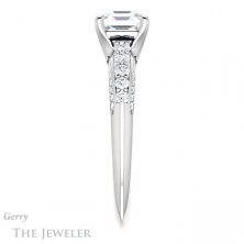 14k White Gold Asscher Cut Forever One Engagement Ring Setting #GTJ977-asscher-fo-w