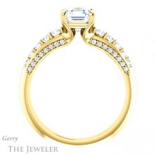 14k Yellow Gold Asscher Cut Forever One Engagement Ring Setting #GTJ977-asscher-fo-y
