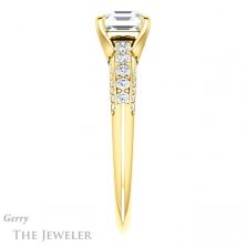 14k Yellow Gold Asscher Cut Forever One Engagement Ring Setting #GTJ977-asscher-fo-y