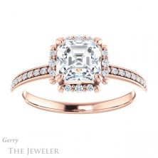 14k Rose Gold Asscher Cut Forever One Engagement Ring Setting #GTJ978-asscher-fo-r 1 14k Rose Gold Asscher Cut Forever One Engagement Ring Setting #GTJ978-asscher-fo-r