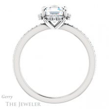 14k White Gold Asscher Cut Forever One Engagement Ring Setting #GTJ978-asscher-fo-w 2 14k White Gold Asscher Cut Forever One Engagement Ring Setting #GTJ978-asscher-fo-w