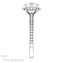 14k White Gold Asscher Cut Forever One Engagement Ring Setting #GTJ978-asscher-fo-w 3 14k White Gold Asscher Cut Forever One Engagement Ring Setting #GTJ978-asscher-fo-w