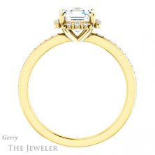 14k Yellow Gold Asscher Cut Forever One Engagement Ring Setting #GTJ978-asscher-fo-y 2 14k Yellow Gold Asscher Cut Forever One Engagement Ring Setting #GTJ978-asscher-fo-y