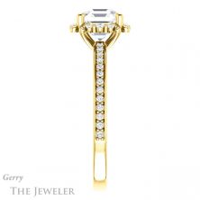 14k Yellow Gold Asscher Cut Forever One Engagement Ring Setting #GTJ978-asscher-fo-y 3 14k Yellow Gold Asscher Cut Forever One Engagement Ring Setting #GTJ978-asscher-fo-y